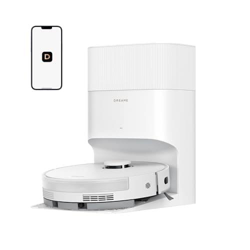 DREAME D20 Plus Robot Vacuum and Mop, 13,000Pa Suction, Self-Emptying with 5L Dust Bag, DuoBrush for Pet Hair, LDS Mapping, App & Voice Control, 5200mAh Battery, Ideal for Hard Floors & Carpets