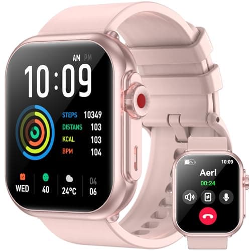 Smart Watch for Men Women, 1000mAh Battery 100-Day Standby Time, 1.85" HD Screen Fitness Tracker, 110+ Sport Modes, IP68 Waterproof, Heart Rate/Sleep Monitor, Fitness Watch for Android/iOS (Pink)