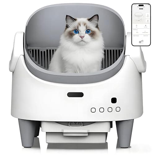Automatic Cat Litter Box, Self-Cleaning Litter Box with Open-Top Design, 15-Layer Safety Protection System & Smart App Control, Electric Cat Litter Box with Adjustable Entry Height & Odor Control