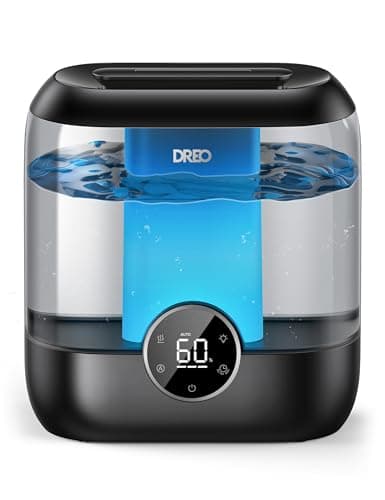 DREO 6L Top Fill Humidifiers for Bedroom, 60H Runtime 28 dB Quiet Supersized Cool Mist Air Humidifiers for Large Room, Baby Nursery, Plant, Indoor, Night Light, Easy to Clean, Precise Humidity Control