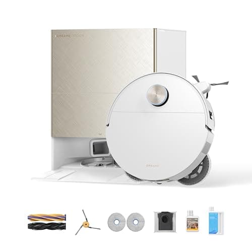 DREAME X60 Max Ultra Complete Robot Vacuum and Mop, Ultra-Thin Design, 35,000Pa Suction, Self Emptying&Refilling, Mop Self-Cleaning, 280+ Obstacle Avoidance, White