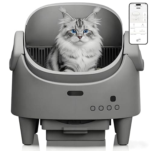 Automatic Cat Litter Box, Self-Cleaning Litter Box with Open-Top Design, 15-Layer Safety Protection System & Smart App Control, Electric Cat Litter Box with Adjustable Entry Height & Odor Control